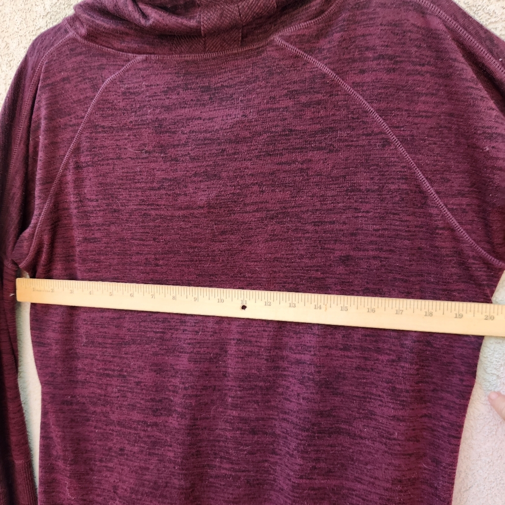 ATHLETA Women's Sport It Sweater Dress Medium Cowl Neck Burgundy Comfort - Picture 6 of 13
